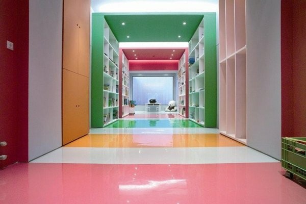 kindergarten interiors colorful walls