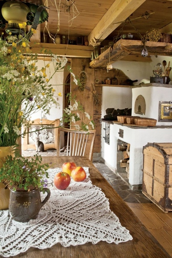 wooden country house kitchens