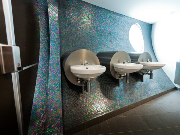 Mosaic tiles green bathroom modern embarrassed ideas
