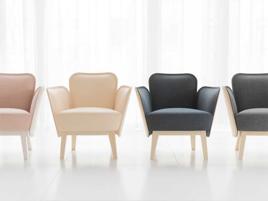 Färg & Blanche stitches fabric and wood together to form Julius seating collection