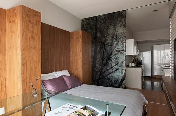 warm-feel-studio-apartment-contemporary-bedroom-with-sliding-door