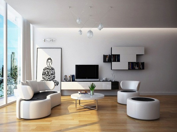 Decoration ideas modern living room Asian accents