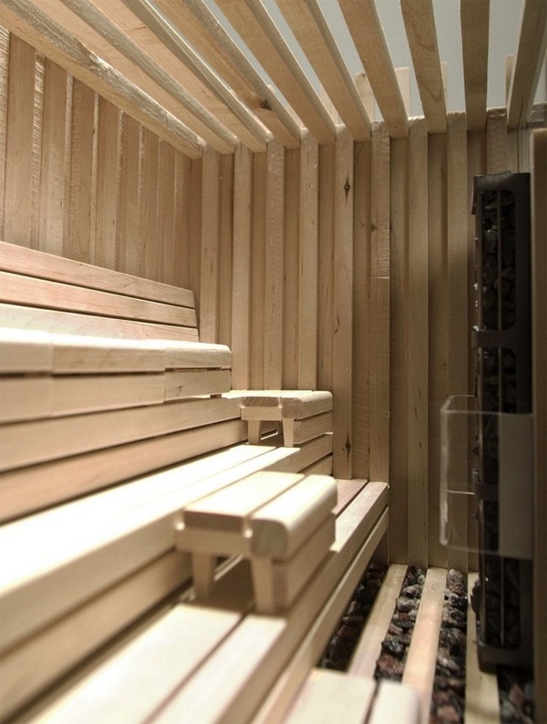 illuminated sauna interior flexible seats