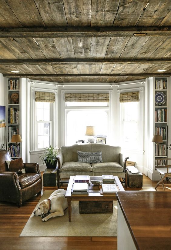weathered wooden ceiling