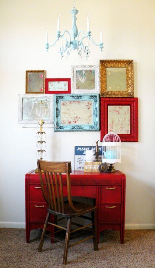 vintage frames with artworks