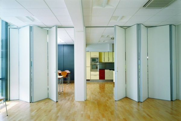 Folding white inside Office floor space open together