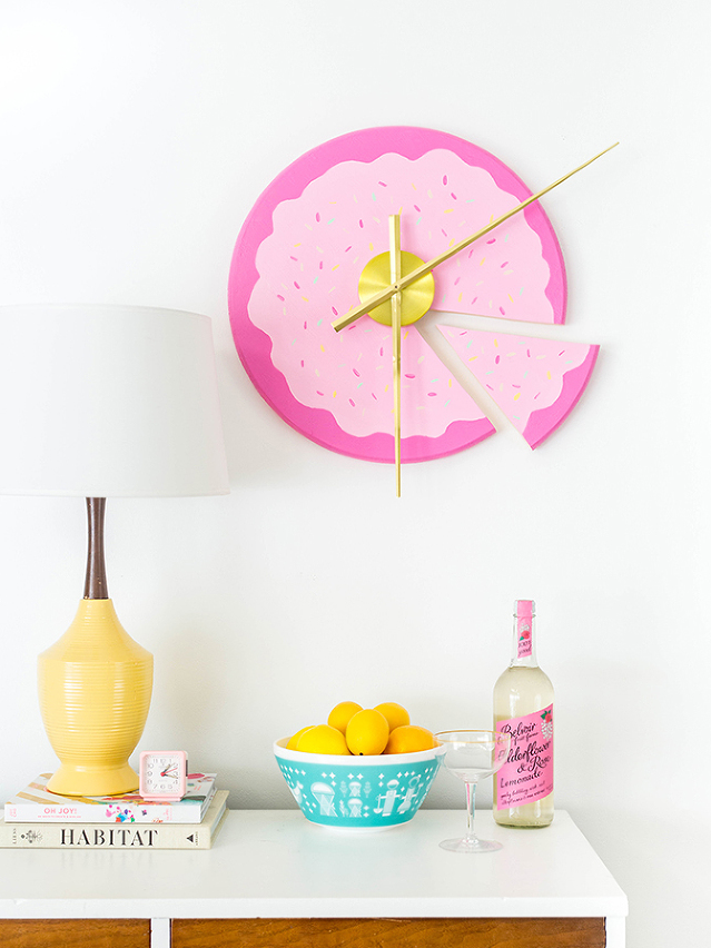 Entertaining And Bold DIY Sliced Cake Wall Clock