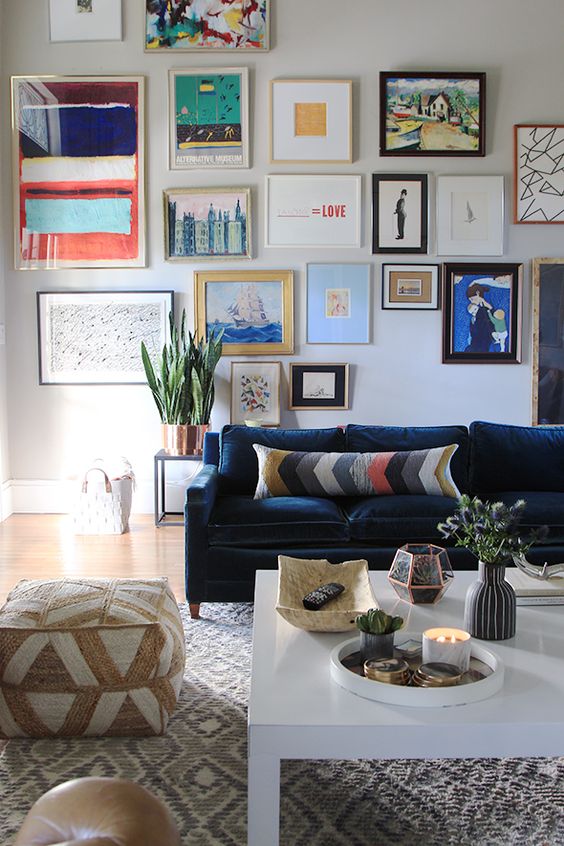 bold abstract gallery wall