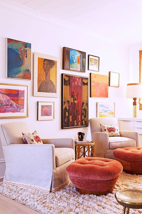 bold abstract painting gallery wall