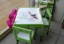Tiny artist table for children, DIY children’s furniture
