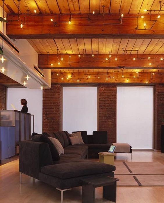 rustic wooden ceiling with beams