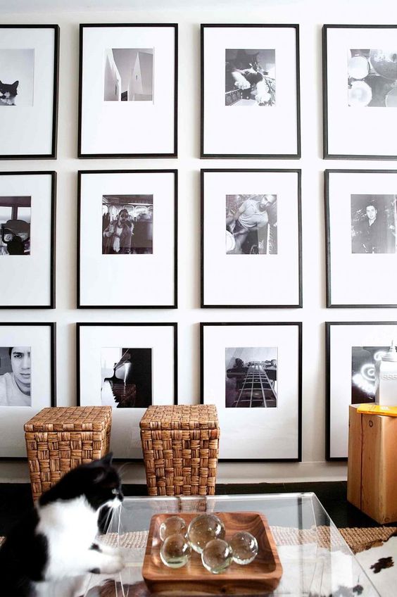 gallery wall layout with frame sizes