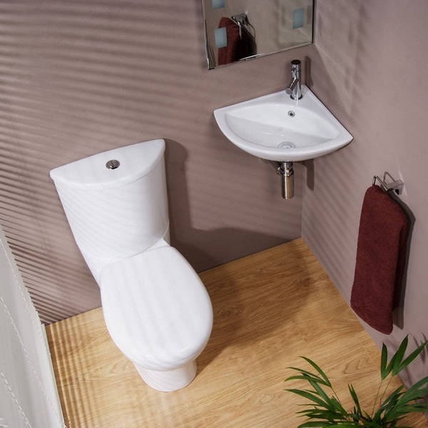 Guest wc corner sink make small bathroom faucet metal