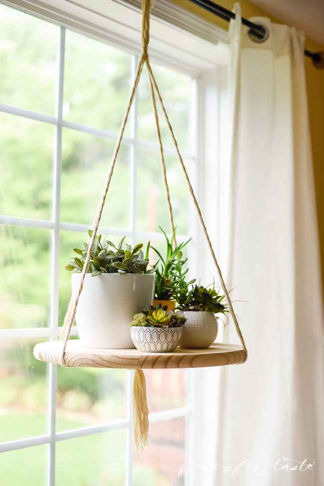 DIY Round Hanging Floating Shelf From Wood