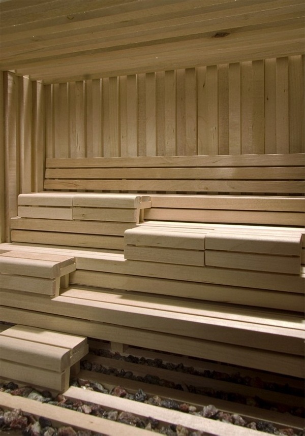 Natural light illuminates sauna intra Finnish design