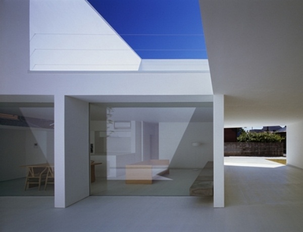 House concrete minimalism curtilage parking modern wall glazing