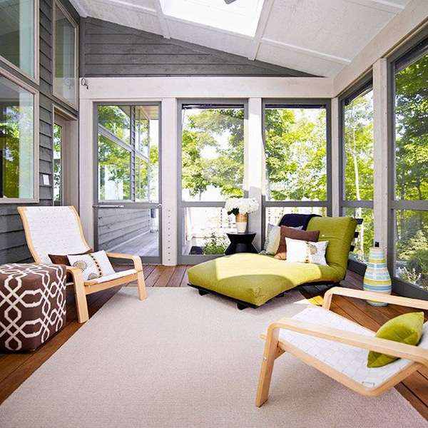 Furnishing ideas conservatory double-glazed are minimalist green