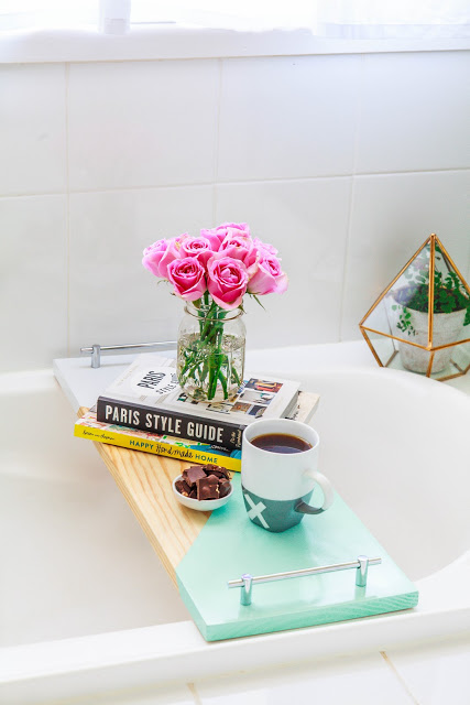 DIY Geometric Bath Shelf With Handles