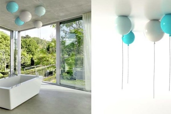 Wall and ceiling lights developed by Brokis like colorful air balloons