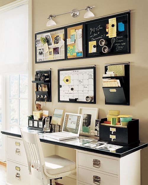 wall mounted magnetic boards and organizers save some desk space