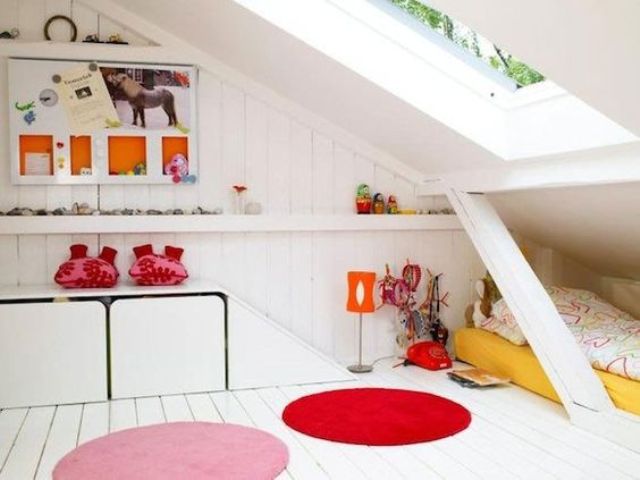 colorful attic kids' room