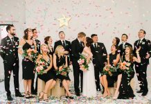 Pizza, Champagne + Confetti-Inspired Wedding: Ashley + Matt