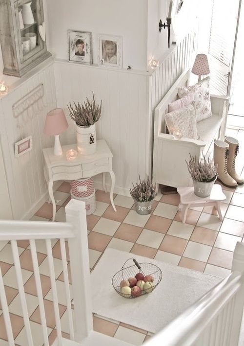 delicate hallway with blush touches