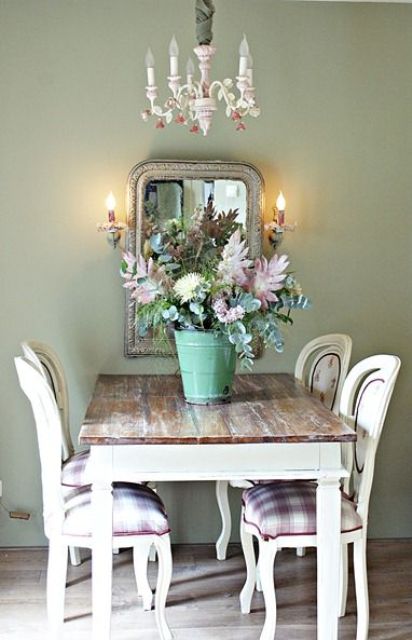 rustic reclaimed dining table works well for a shabby interior