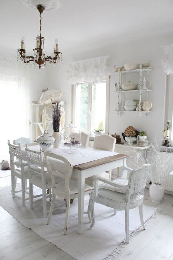 mix and match whitewashed shabby chairs