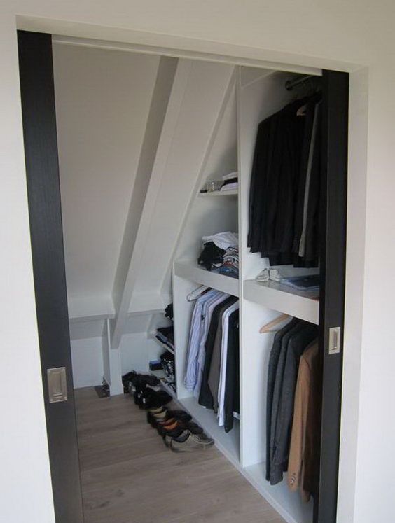closet storage compartments under the eaves