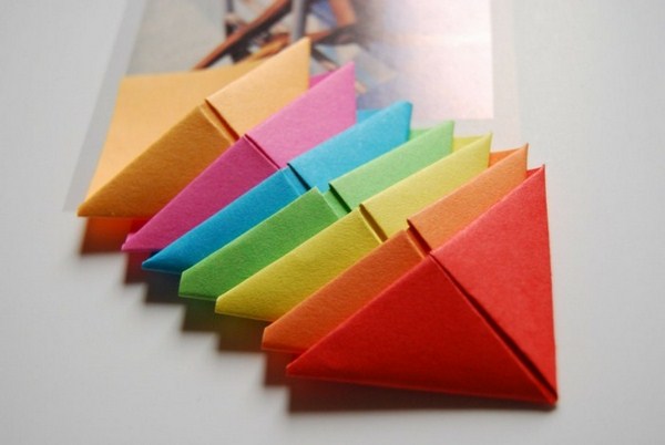 bookmarks make origami craft colorful colors