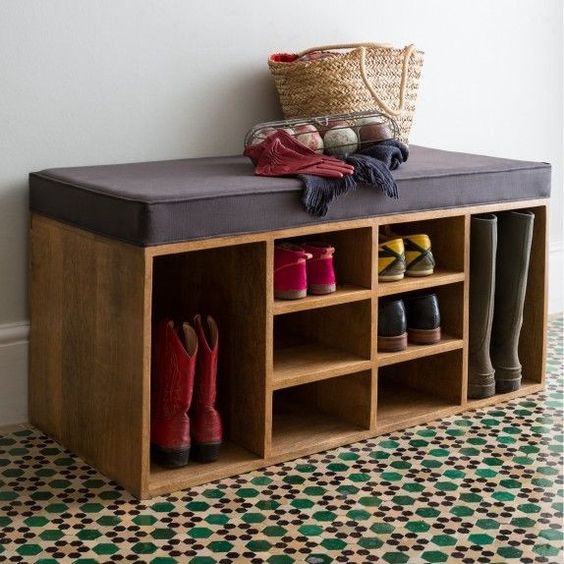 soft entryway bench with shoe storage units