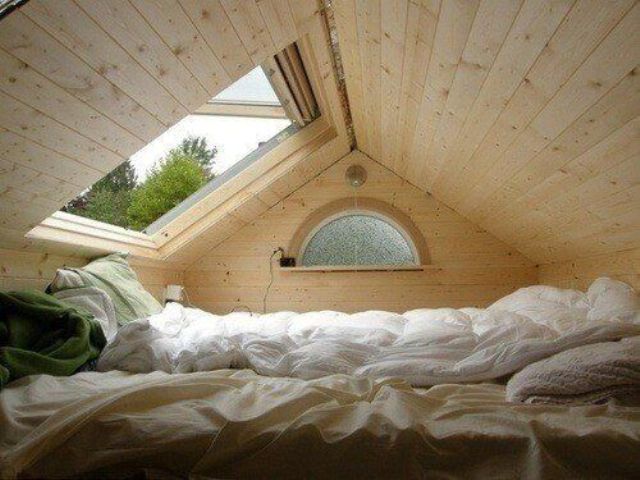 cozy sleeping nook right under the roof