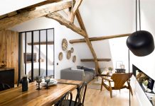 Loft in Paris With Exposed Wooden Beams by Margaux Beja