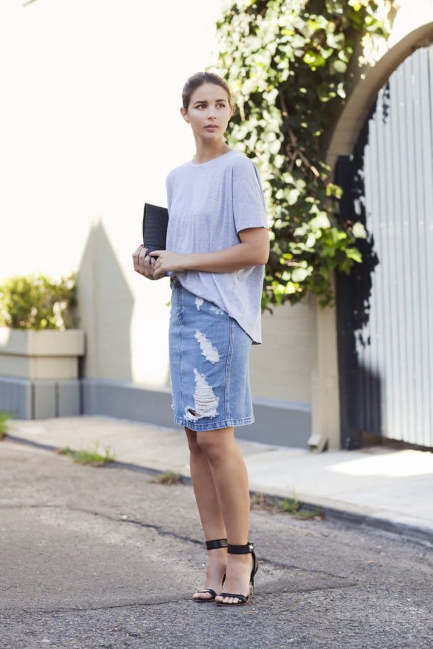 16 Lovely Denim Skirt Outfit Ideas For Summer