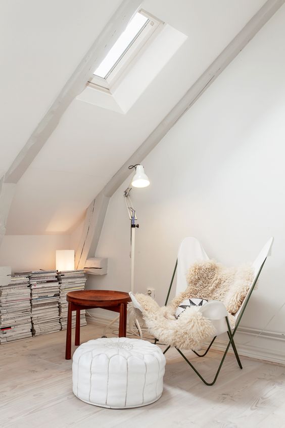 stylish modern reading attic nook