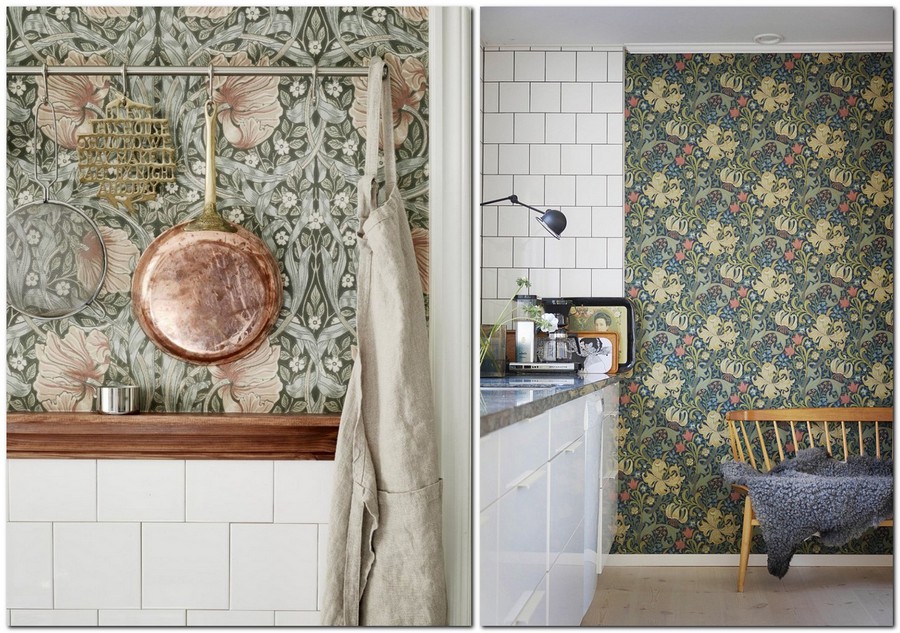 8-kitchen-wallpaper-wall-covering-ideas-in-interior-design-vintage-style-floral-motifs-pattern