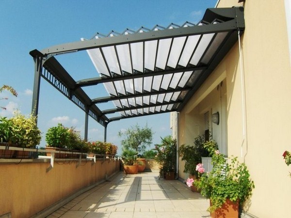 Canopy folding roof sunshade