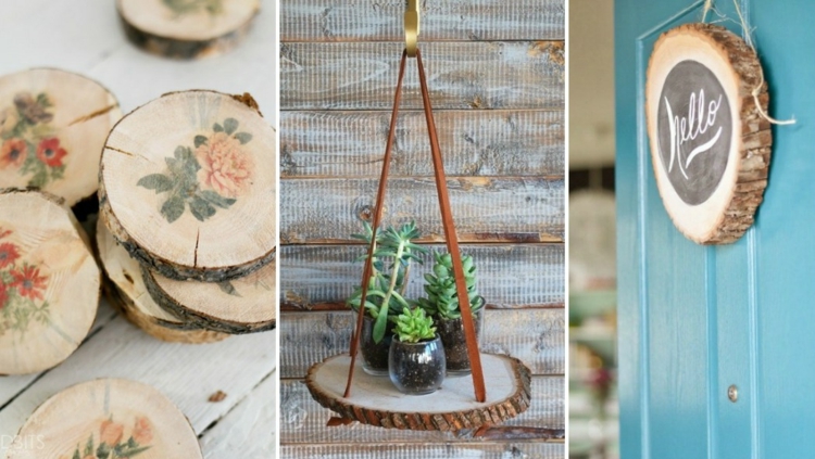 Make a decoration with wood disks – 30 beautiful DIY ideas