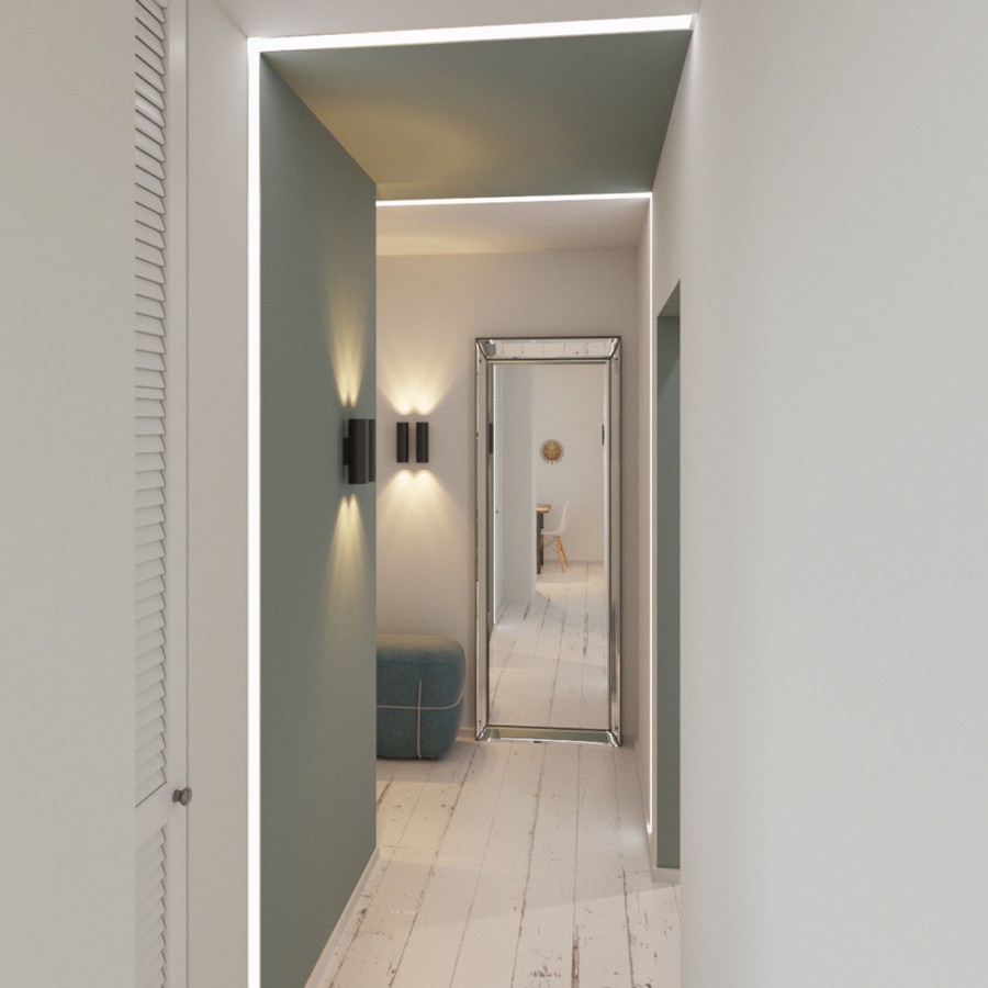 1-1-gray-and-white-contemporary-style-corridor-hallway-interior-design-plantation-shutters-door-wall-lights-lamp-sconce-white-aged-floor-big-full-length-mirror