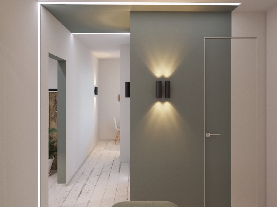 1-gray-and-white-contemporary-style-corridor-hallway-interior-design-bi-color-invisible-door-wall-lights-lamp-sconce-white-aged-floor