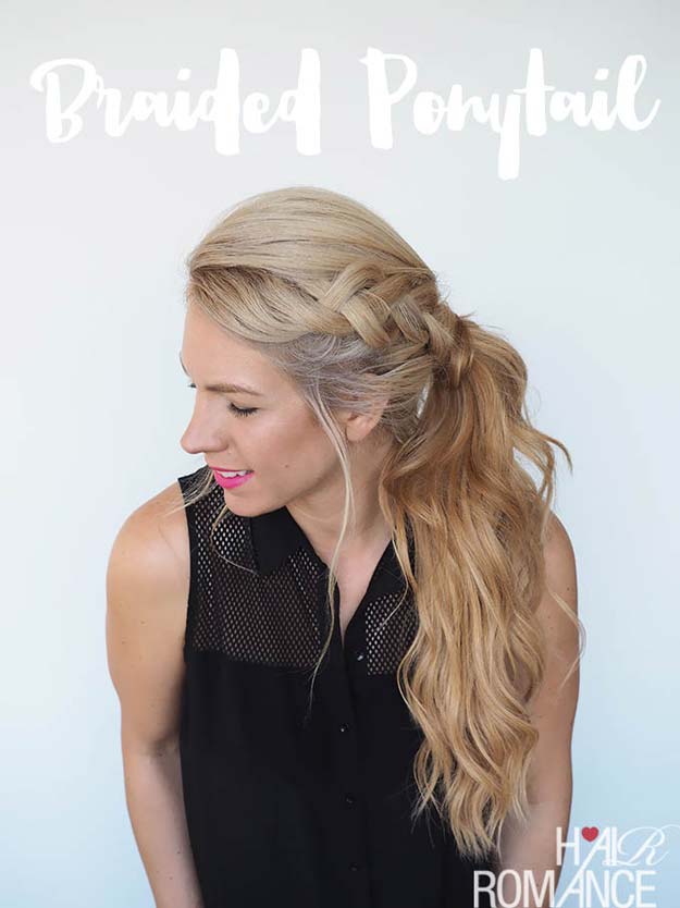 Cool and Easy DIY Hairstyles - Braided Ponytail Hairstyle - Quick and Easy Ideas for Back to School Styles for Medium, Short and Long Hair - Fun Tips and Best Step by Step Tutorials for Teens, Prom, Weddings, Special Occasions and Work. Up dos, Braids, Top Knots and Buns, Super Summer Looks http://diyprojectsforteens.com/diy-cool-easy-hairstyles