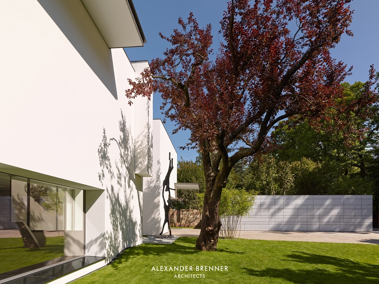 Garden in the modern villa by Alexander Brenner