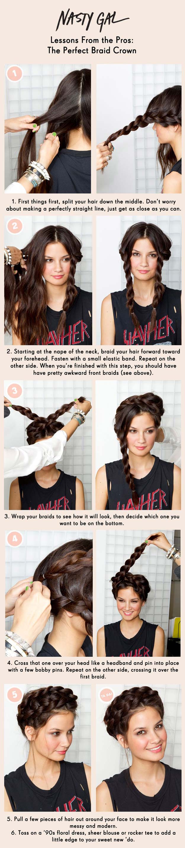 Cool and Easy DIY Hairstyles - Braid Crown - Quick and Easy Ideas for Back to School Styles for Medium, Short and Long Hair - Fun Tips and Best Step by Step Tutorials for Teens, Prom, Weddings, Special Occasions and Work. Up dos, Braids, Top Knots and Buns, Super Summer Looks http://diyprojectsforteens.com/diy-cool-easy-hairstyles