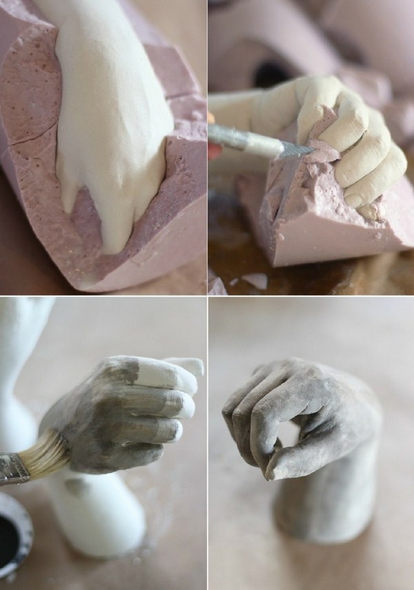 tinker plaster hand fist forms carving instructions