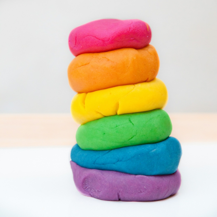 salt dough-ideas-color-paint-food color-rainbow-yellow-green-purple