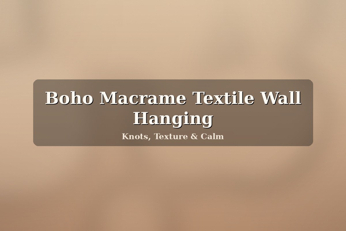Boho DIY macrame textile wall hanging in neutral tones for spring 2026