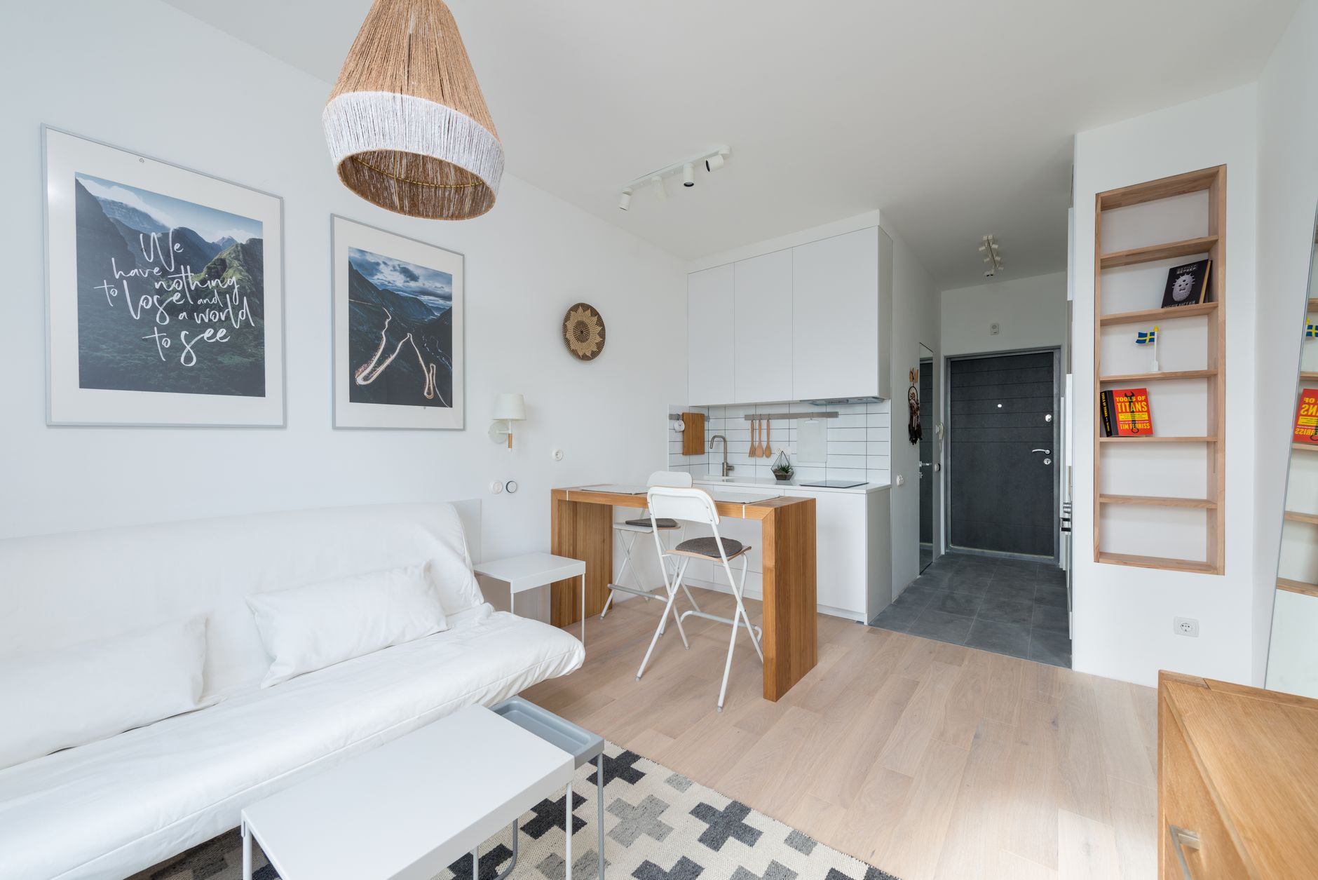 compact living room with smart storage solutions
