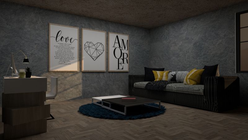 Modern living room with stylish decor