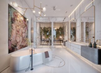 8 Spa-Inspired Bathroom Ideas to Create a Luxurious Retreat at Home Explore this luxurious bathroom featuring modern decor, marble surfaces, and a freestanding bathtub.